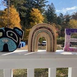 Wood wall decor - decorated with epoxy resin 