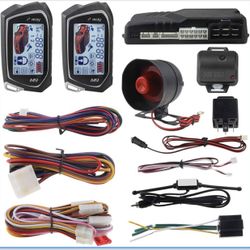 EASYGUARD EC201-M9 2 Way Car Alarm System with 1.73 inch Big LCD Pager Display Remote Starter Turbo Timer Mode Shock Warning DC12V