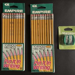 ✏️ 20 Pencils + Sharpener, 2 Packs of 10, Non-Toxic Med No. 2 (sealed new)