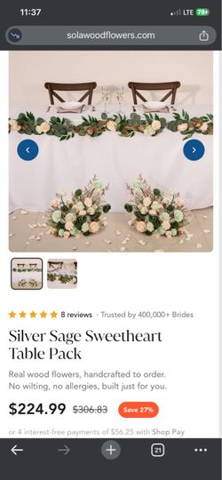 Silver Sage Sweetheart Table Pack