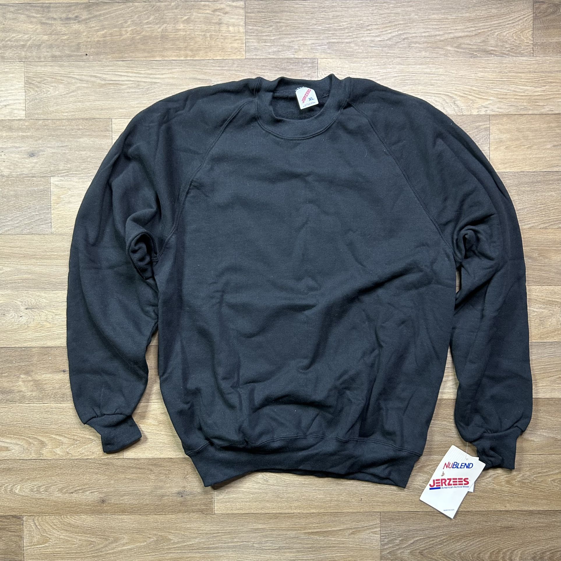New Vintage Jerzees Black Crewneck Sweatshirt 90s XL