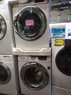 Samsung front load washer used and electric dryer new