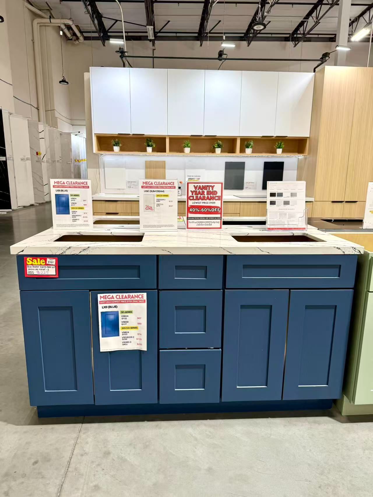 Last One! Display on SALE Blue 60" Double Vanity Set β Mega Clearance, Take Home Today!