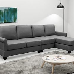 Grey Upholstered Sectional Sofa