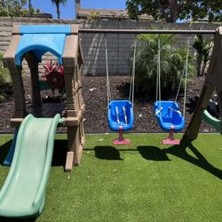 Play Set With Slide And Swing