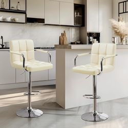 IVORY BARSTOOLS SET OF 2 PCS💥BRAND NEW NEVER USE 💥