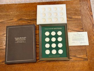 1972 Franklin Mint Norman Rockwell Spirit of Scouting Sterling Silver Proof Set