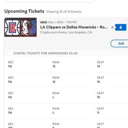 Mavericks vs Clippers tickets - Game 5 - 6 tickets avail - Read description below 👇