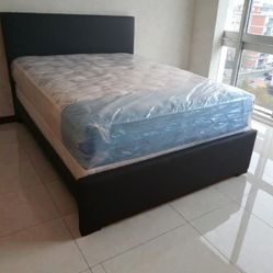 $375 Queen Bed Frame With Mattress And Box-spring Brand New Free Delivery 