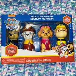 4 PAW 🐾 PATROL MINI BODY WASHES COLLECTIBLE BOTTLES 💙❤️🐾