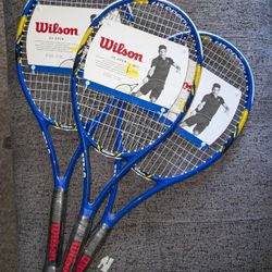 (x3) Wilson US OPEN BLUE 4 3/8, 9.8oz 279g, 103in 665cm Tennis Racket NEW