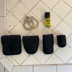 Security equipment clip, case handcuff, case pepper spray, case, flashlight case pepper, spray$10and handcuffs $20