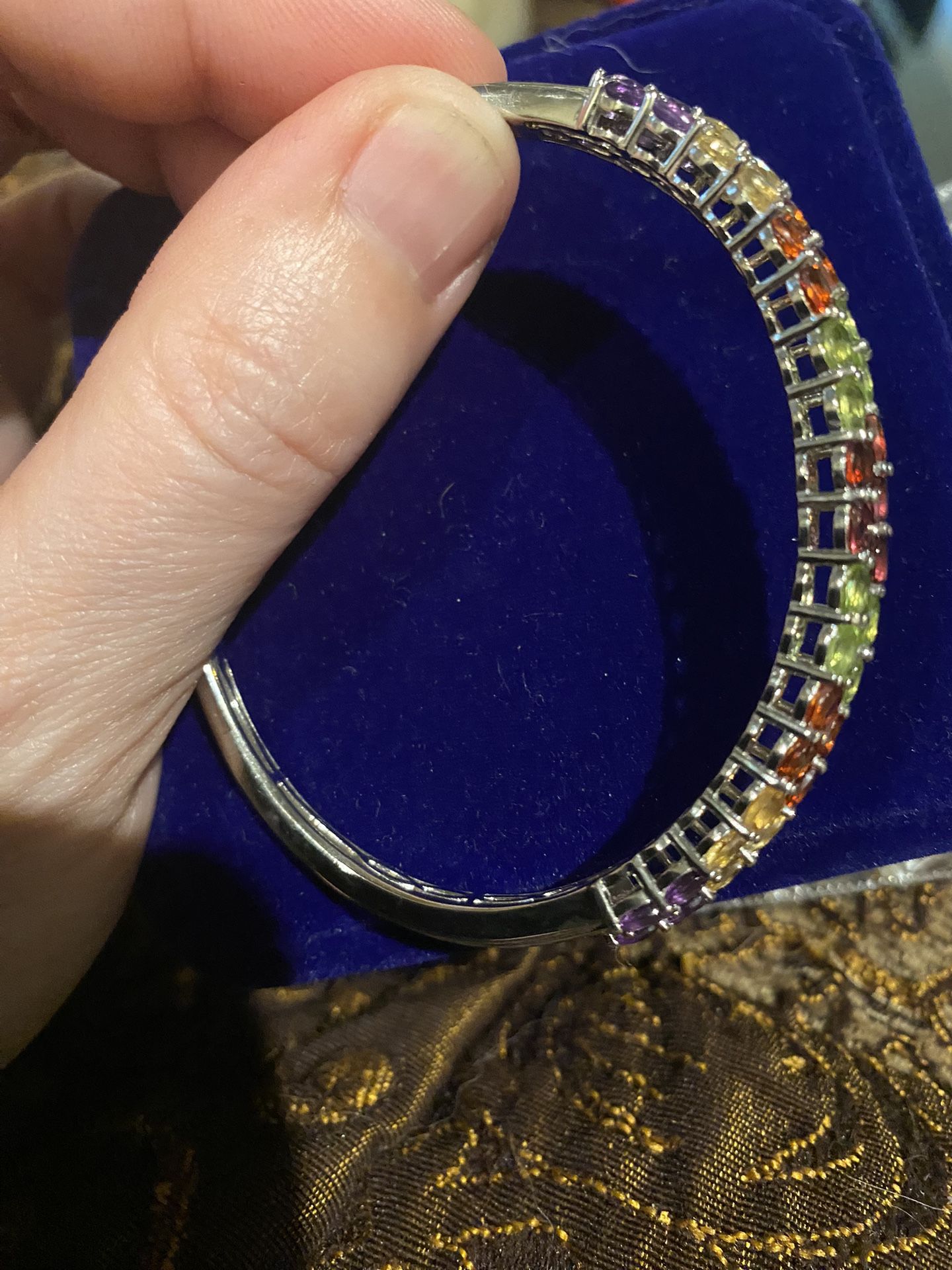 New Gemstone Cuff Platinum Over Sterling Silver Jewelry & Accessories