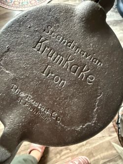 Amazing Vtg Scandinavian Krumkake Cast Iron By The Rustad Co. St Paul, Minn. *NO BASE*