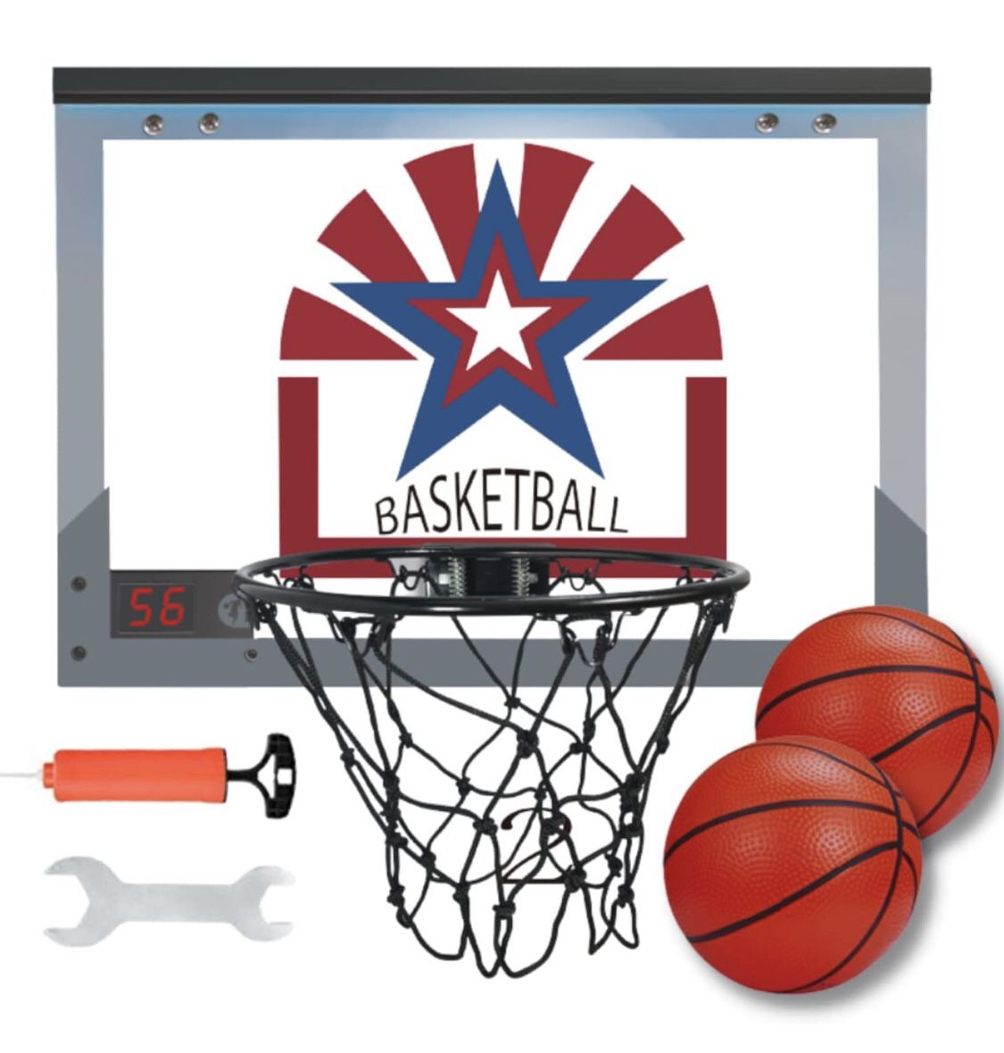 Brand NEW Kavalan Indoor Mini Basketball Hoop with Electronic Scoreboard - for Door and with Complete Basketball Accessories