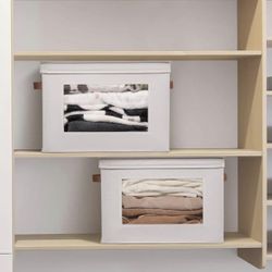 New Storage Boxes with Lids Fabric Foldable Storage Bin for Clothes, 1 Pack, 17”x12”x12”