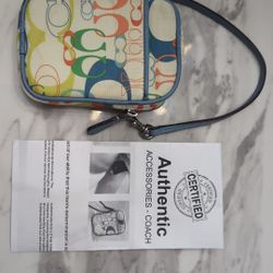 Coach Monogram Wristlet COA