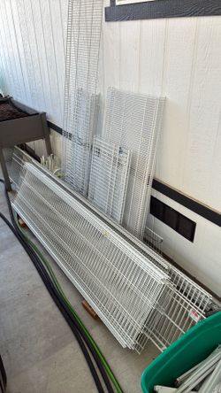 Closet metal shelving and accessories