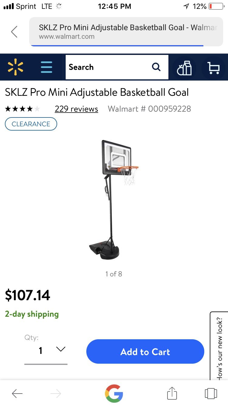 Brand new indoor outdoor basketball hoop( sklz pro mini hoop system)