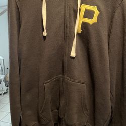  Pirates Baseball Team Black Zip Up Hoodie 