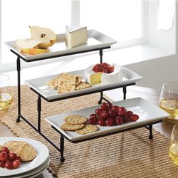White Porcelain 3 Tiered Serve Set
