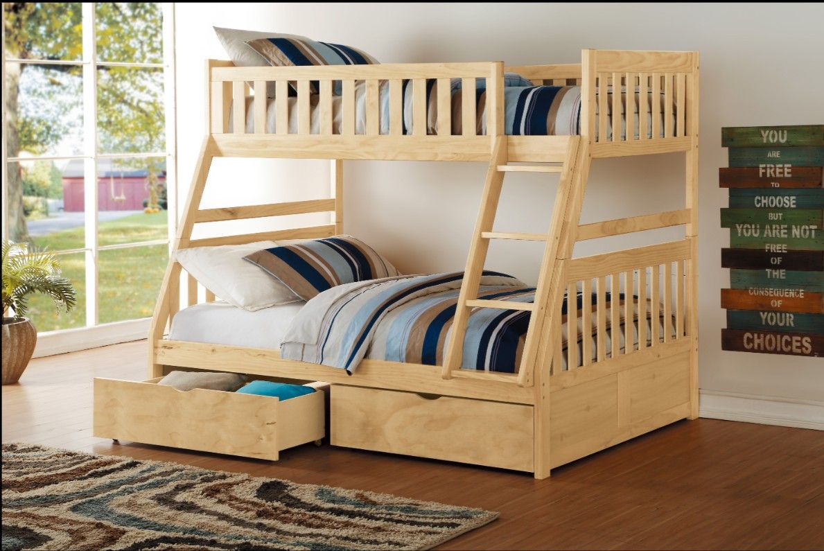Twin/Full Bunk Bed with Storage Boxes 💥 High quality furniture