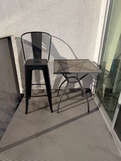 Outdoor Metal Bistro Table and Stool Set $70
