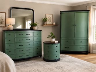 Refurbished Bedroom Set – Solid Wood (Dresser, Armoire & Nightstand)