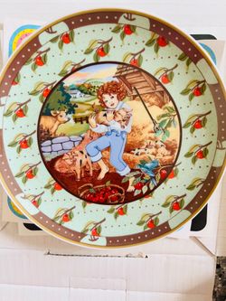 This is a vintage Heinrich Villeroy & Boch porcelain collector plate from the "Once Upon a Rhyme" series, specifically featuring the "Tom, Tom the Pip
