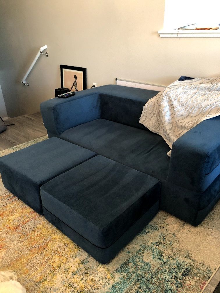 Convertible plush couch ( dog not included)