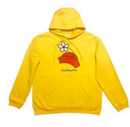 Walt Disney Small World Minnie Mouse Hat Relaxed Fit Hoodie Pullover Yellow