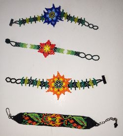 4 HANDMADE BEEDED BRACELETS