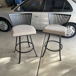 Custom 2 Barstools Made Out Of Iron Heavy Duty