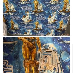 Vintage 1970's Star Wars quilted sleeping bag blanket reversable 