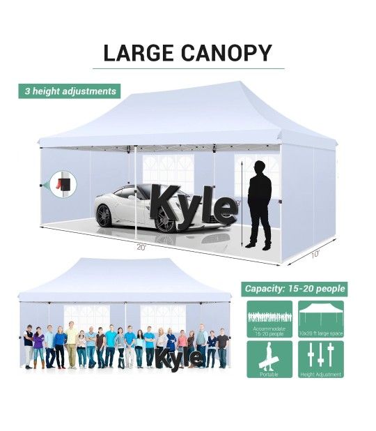 10x20 Canopy GazeboTent Party Pop Up With Sides
