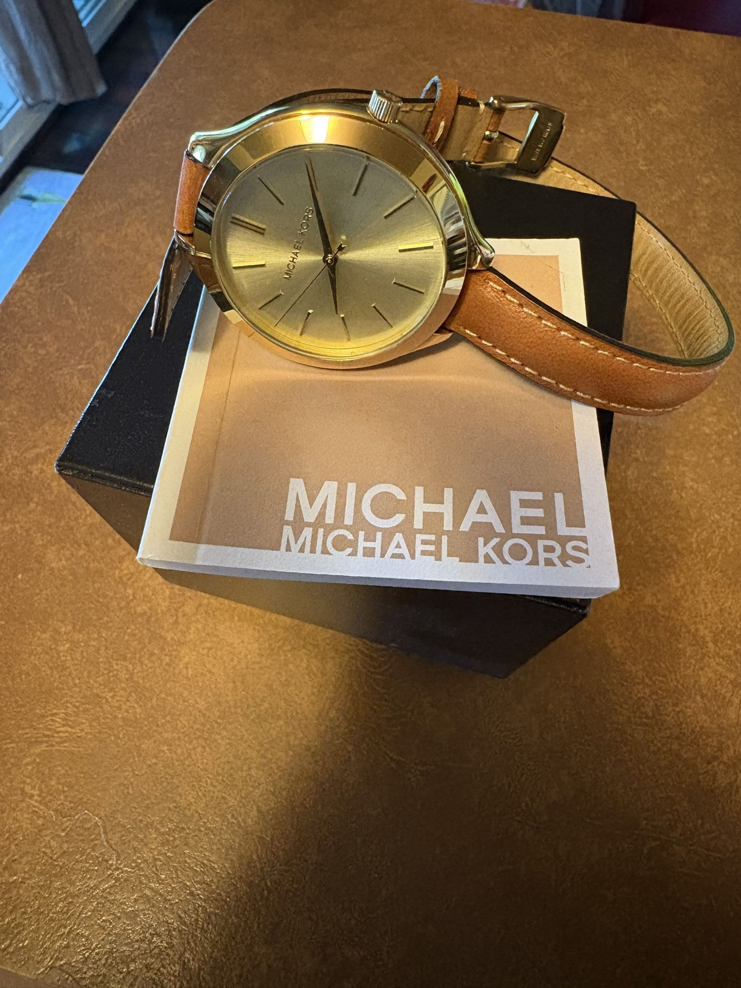 Michael Kors MK2256 Women's Slim Double Wrap Leather Strap Watch