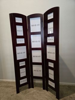 3-Panel Wood Photo Display Room Divider