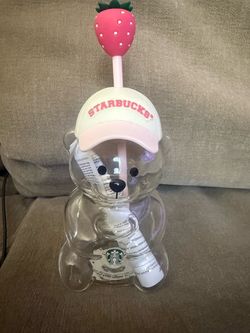 Starbucks Bear Cup with Strawberry Straw