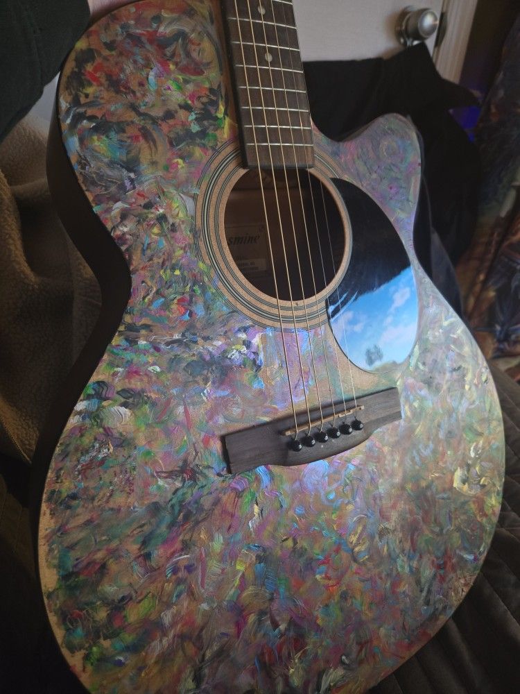 Jasmine S34C NEX Hand Acrylic Painted Guitar