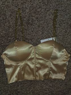 New Women’s Satin Bustier Crop Top Size S