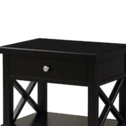 #83: Unbranded Marta 1-Drawer Black Nightstand