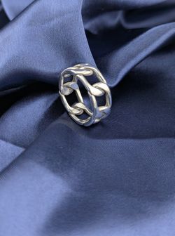 👌✨Vintage 925 Sterling Silver Cuban Link Chain Ring ✨