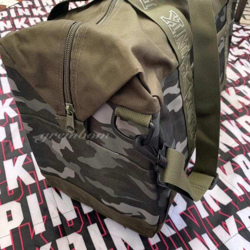 Victoria secret pink 2025 camo duffle bag
