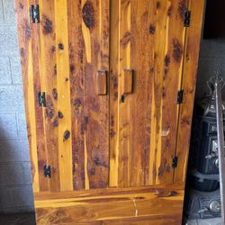 Solid Cedar Wardrobe / Armoire – Rustic Cabin Style – Natural Moth Protection