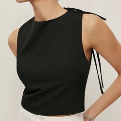 Commense Asymmetrical Open-Back Tie Top – Size Small