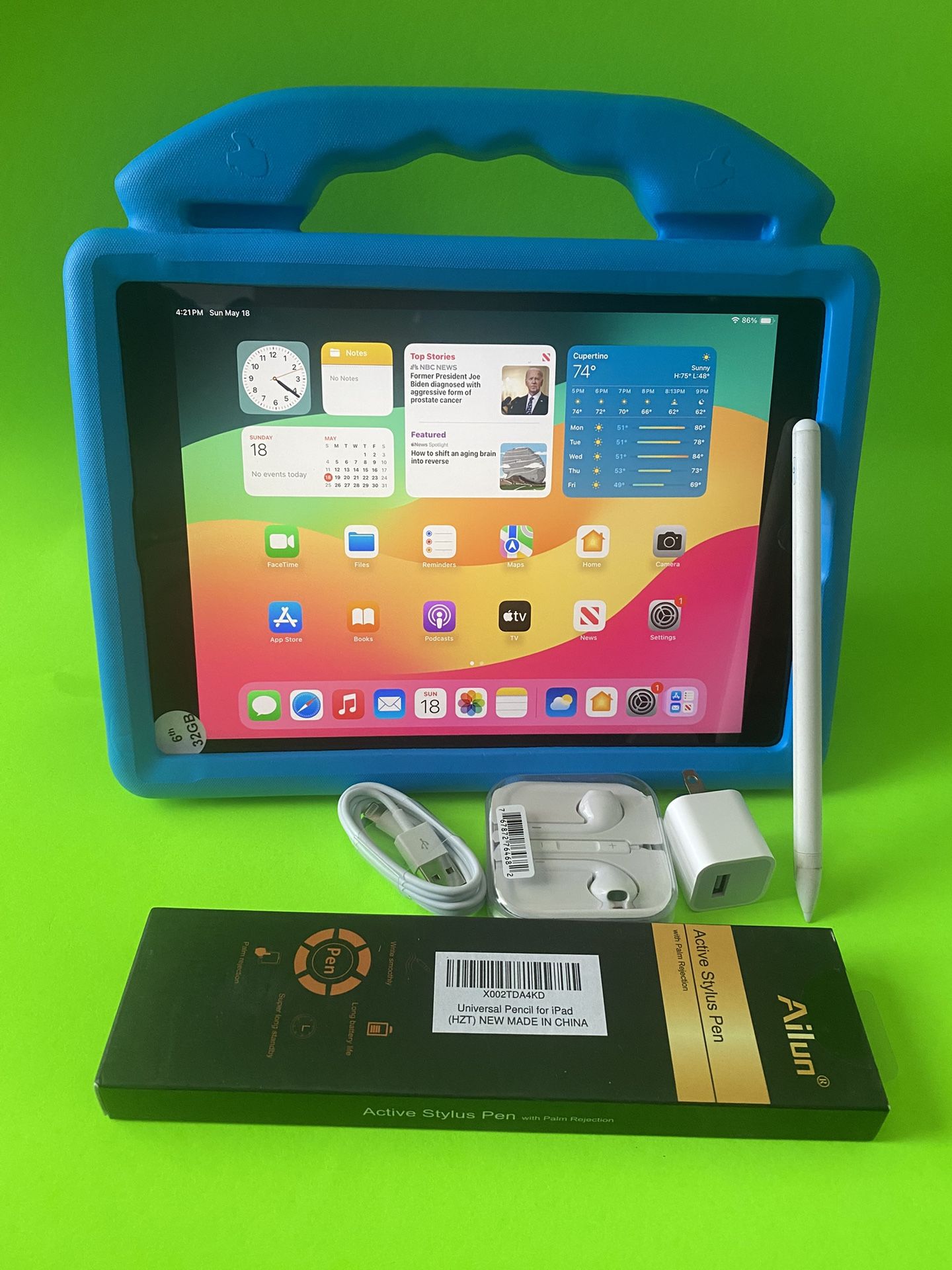 Apple IPad 6th Generation (9.7” Retina / Touch ID ) 32GB & Accessories