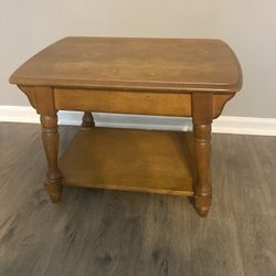 Coffee Table Heavy Teak Wood With Shelf 
