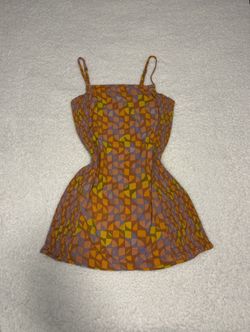 RVCA Women United Orange Geometric Mini Dress 