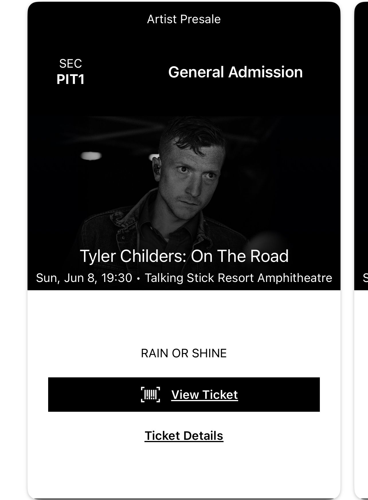 2 Tyler Childers Pit Tickets