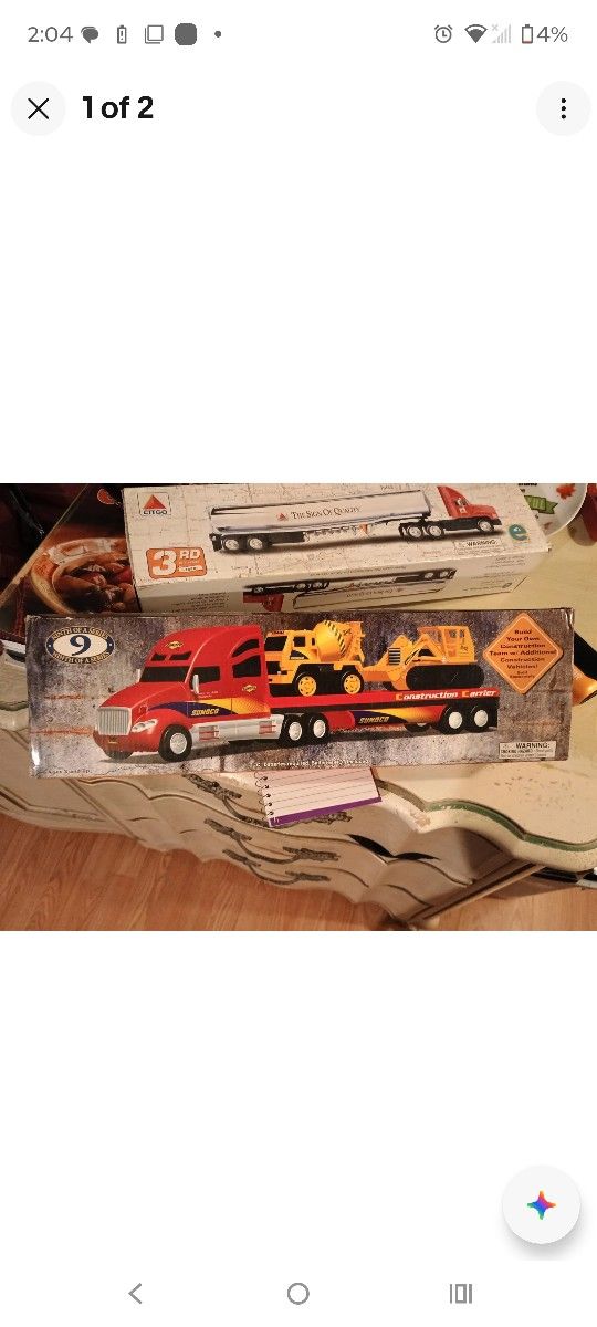 Sunoco Tractor Trailer With Cement Truck And Dozer
